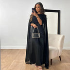 Emmy – Women’s elegant cape maxi dress