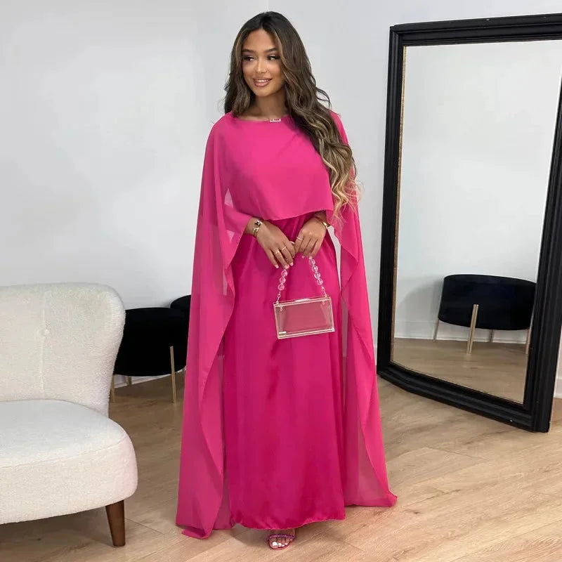Emmy – Women’s elegant cape maxi dress
