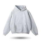 Unisex weighted hoodie with a relaxed fit, pouch pocket, soft fabric, and added weight for comfort and warmth.