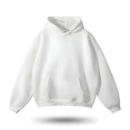 Unisex weighted hoodie in soft fabric, featuring a relaxed fit and a large pouch pocket for comfort and convenience.