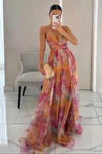 Elegant women's maxi dress featuring a flowing layered design, made from soft, breathable fabric for comfort and movement.