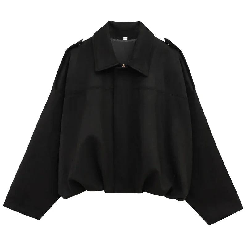 Women's zip-up bomber jacket featuring long sleeves, a stylish lapel, and durable fabric for everyday wear.